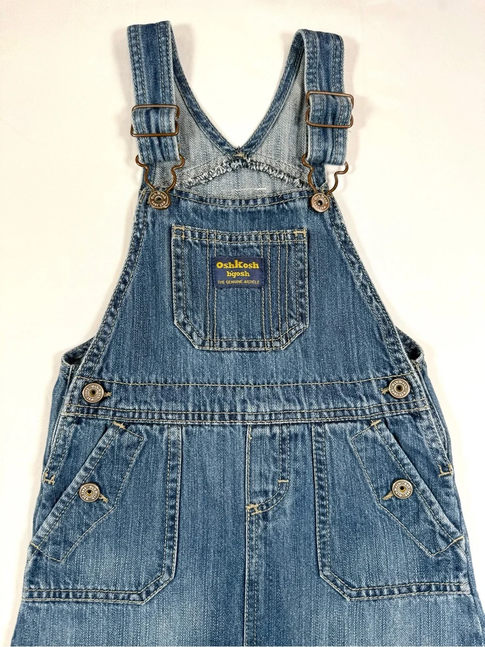VINTAGE OSHKOSH B’GOSH Girls Vestbak Denim Jumper Dress 4T Y2K Workwear Western